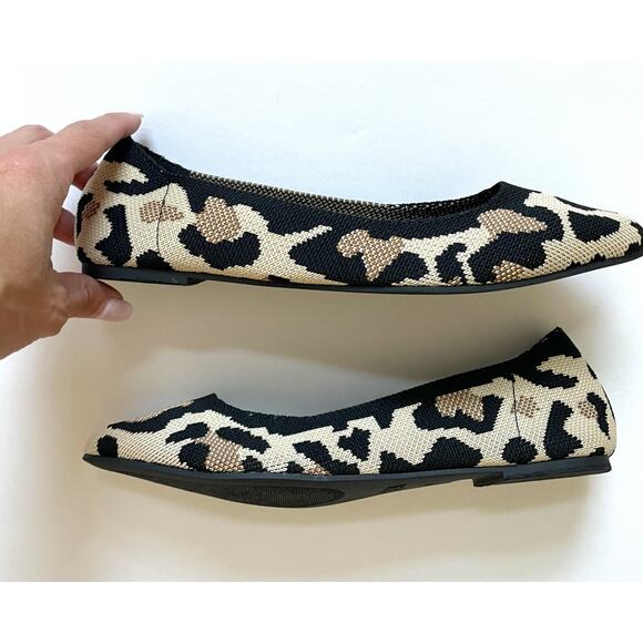 Mia Ballerina Pointed Stretch Flats Animal Print Tan Size 6 NEW - Picture 5 of 8